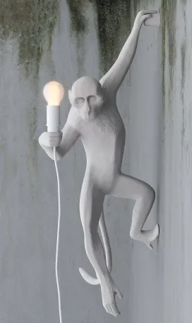Hanging monkey wall lamp